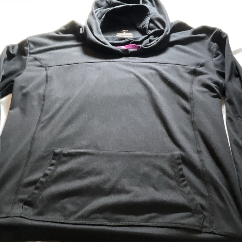 Crane Women's Black Pullover Hoodie w/ Pockets Logo Size M Regular Fit